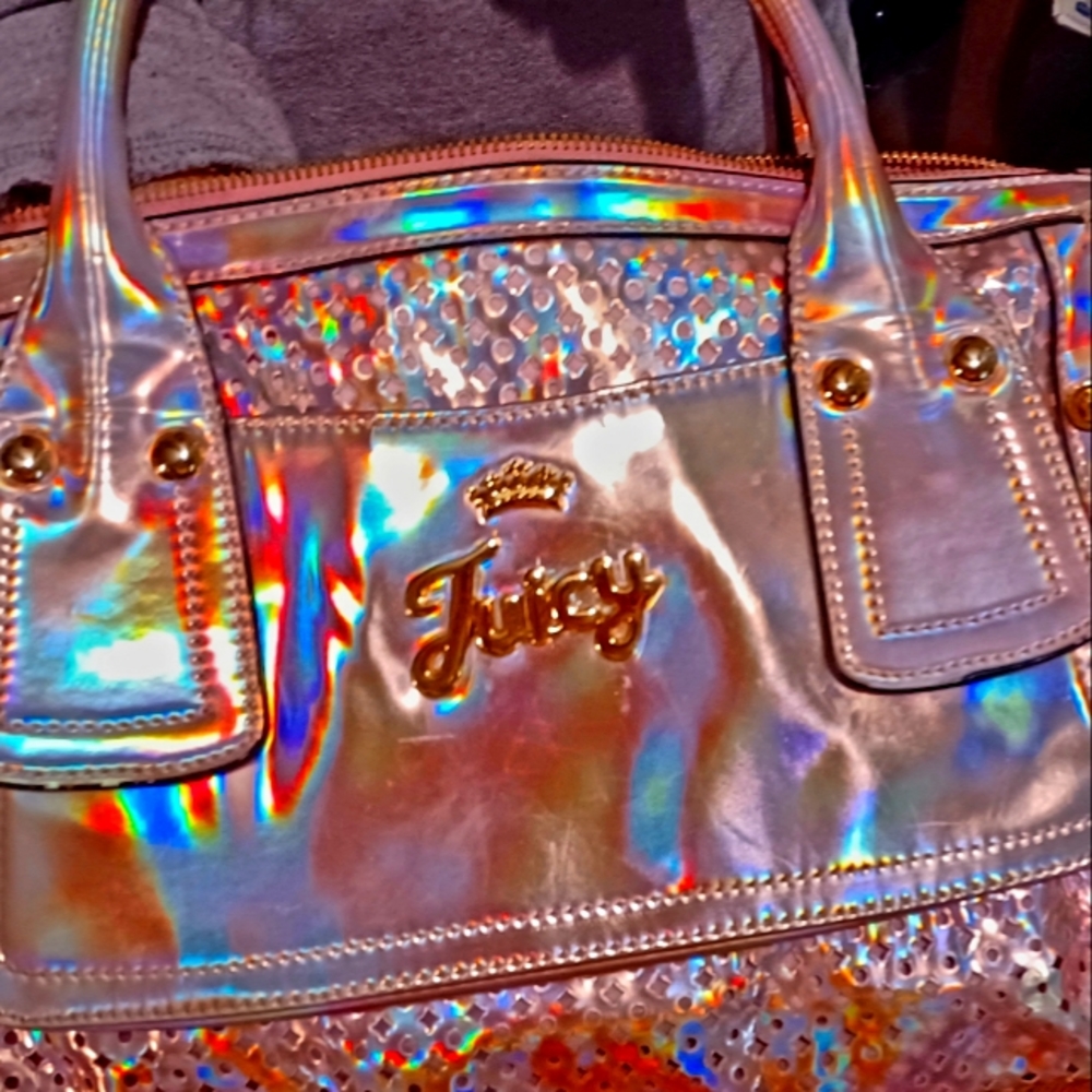 Juicy couture holographic pink purse